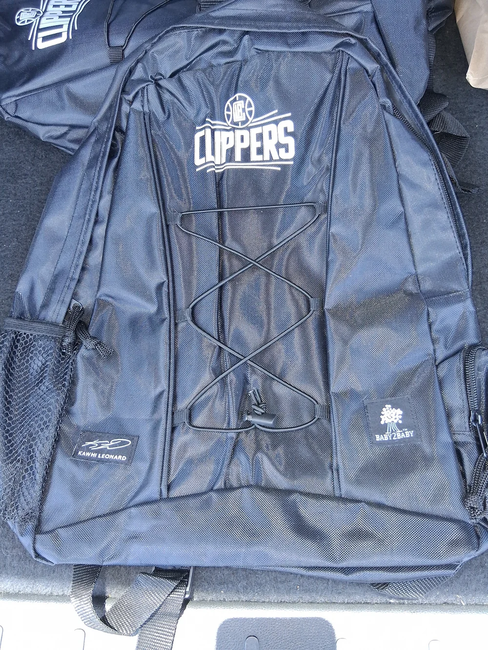 LA Clippers Black Backpack with Front Bungee -